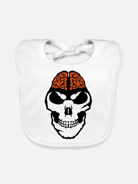 brain brain death brain skull - Organic Baby Bibs - white - Front