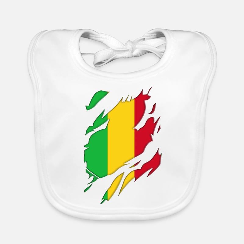 Mali flag torn motif Organic Baby Bibs