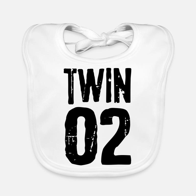 Twin 01 02 twins partnerlook twin gift Organic Baby Bibs