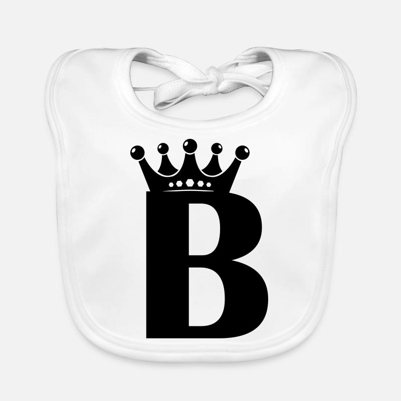 Buchstabe B Krone Baby Bio-Lätzchen