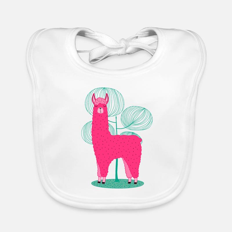 Cool Alpaca / Lama in the Forest Organic Baby Bibs