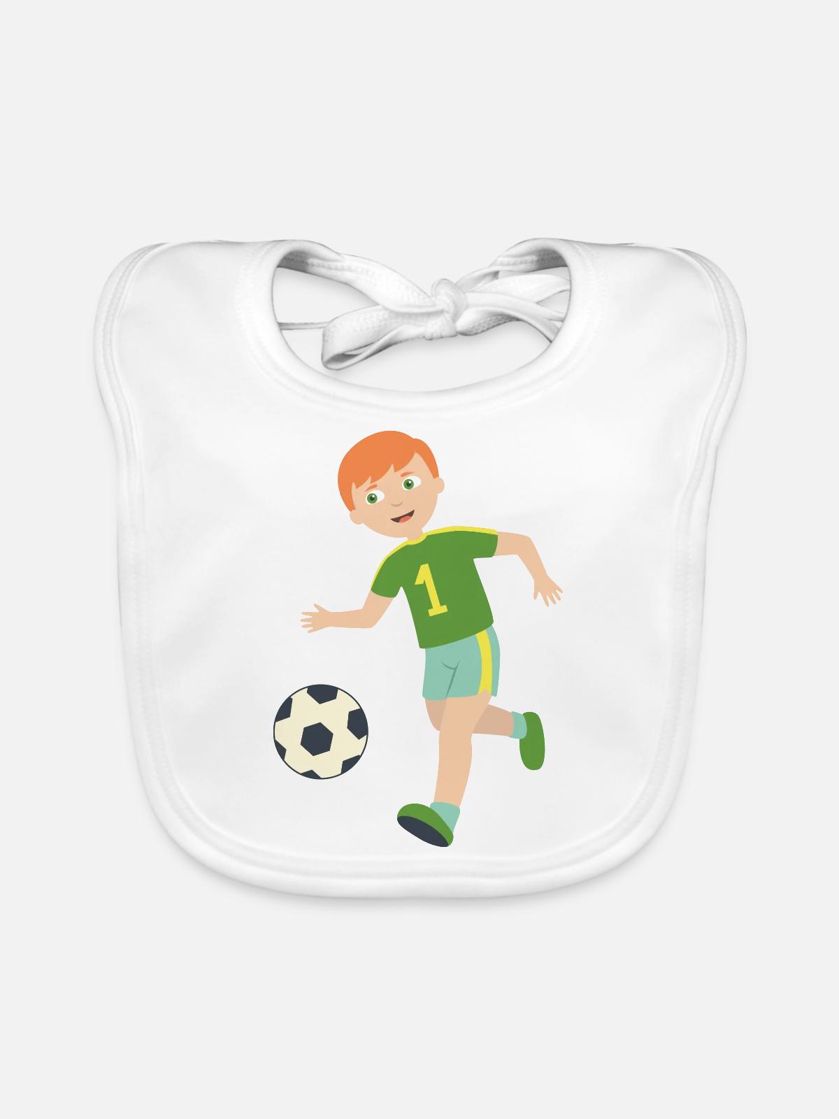 soccer player - Baby Bio-Lätzchen - Weiß - Vorne