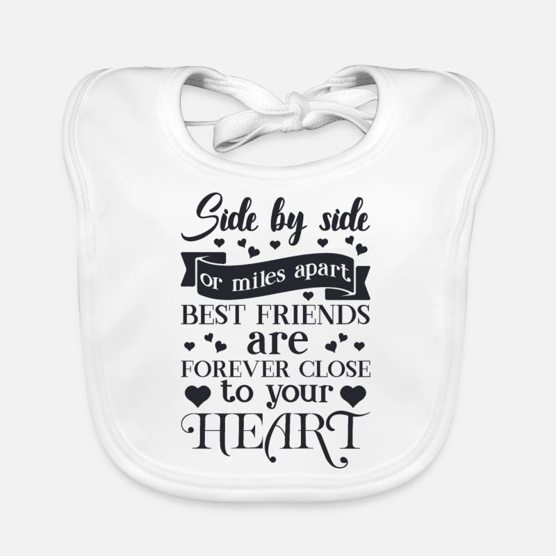 Seite an Seite oder meilenweit voneinander entfernt sind beste Freunde Baby Bio-Lätzchen