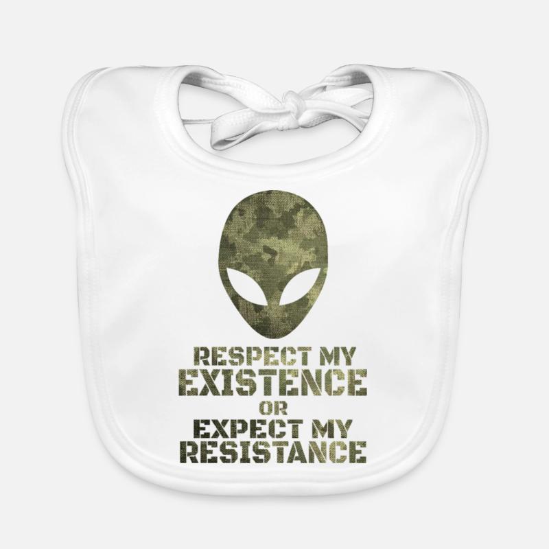 Respecter mon existence ou attendre ma résistance - Bavoir bio Bébé - blanc