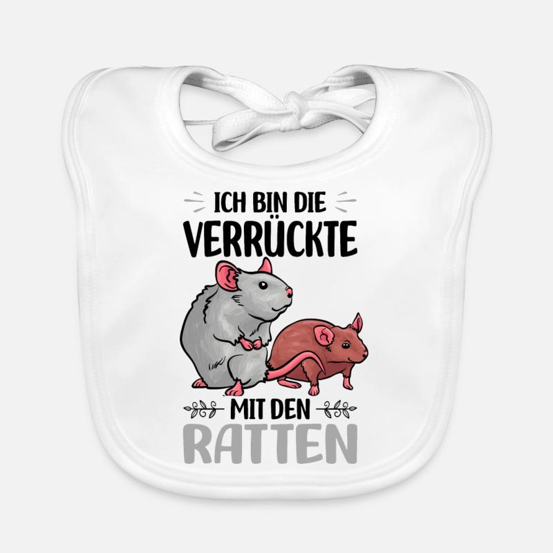 Ratten - Baby Bio-Lätzchen - Weiß