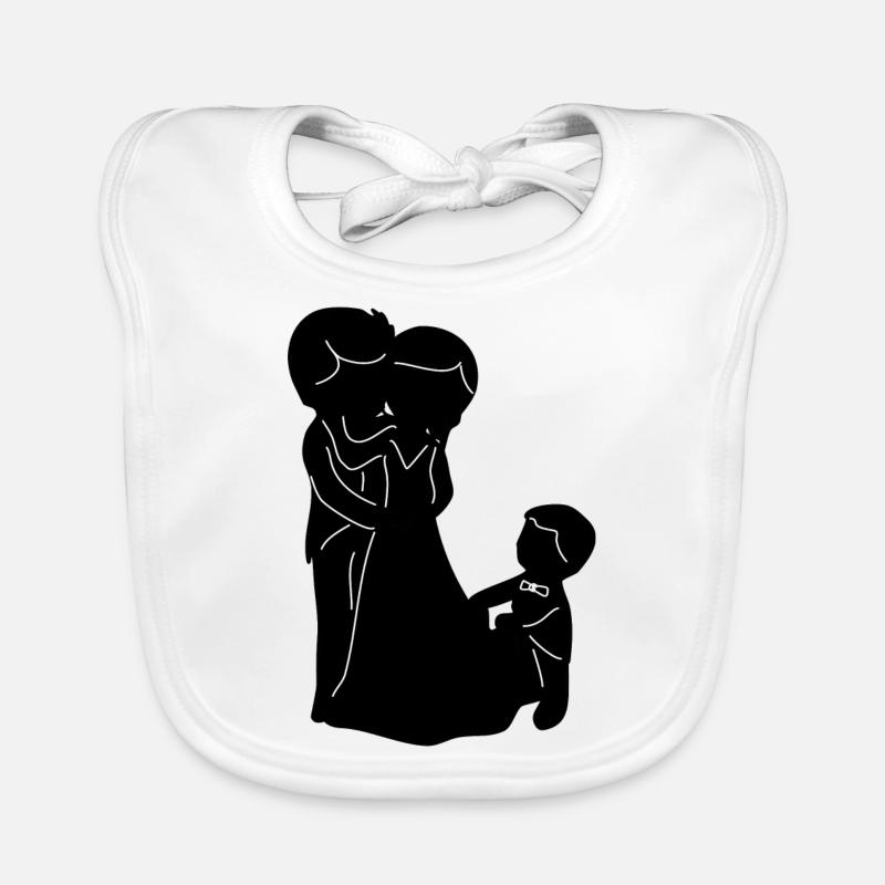 Brautpaar mit Kind Junge Baby Bio-Lätzchen