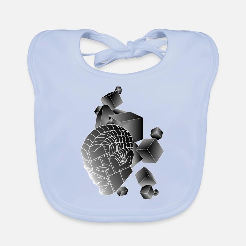 Robot avec cube gris foncé Bavoir bio Bébé
