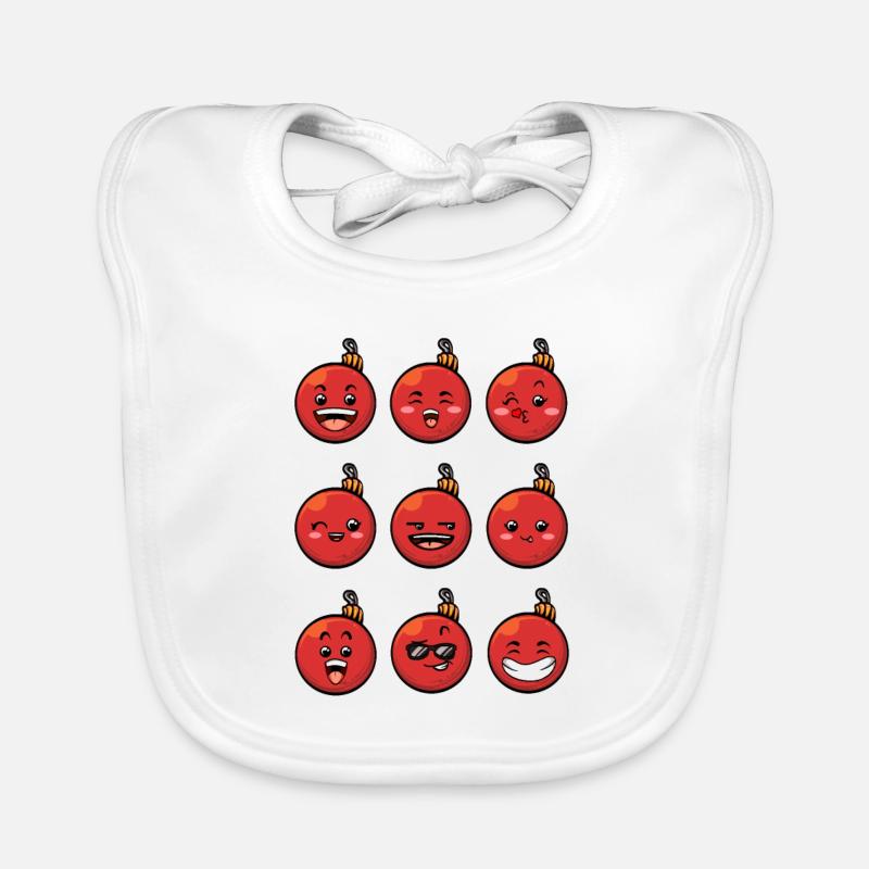 9 Weihnachtskugeln #1/10 Rot Baby Bio-Lätzchen