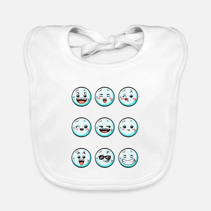 9 Schneebälle mit Baby Bio-Lätzchen