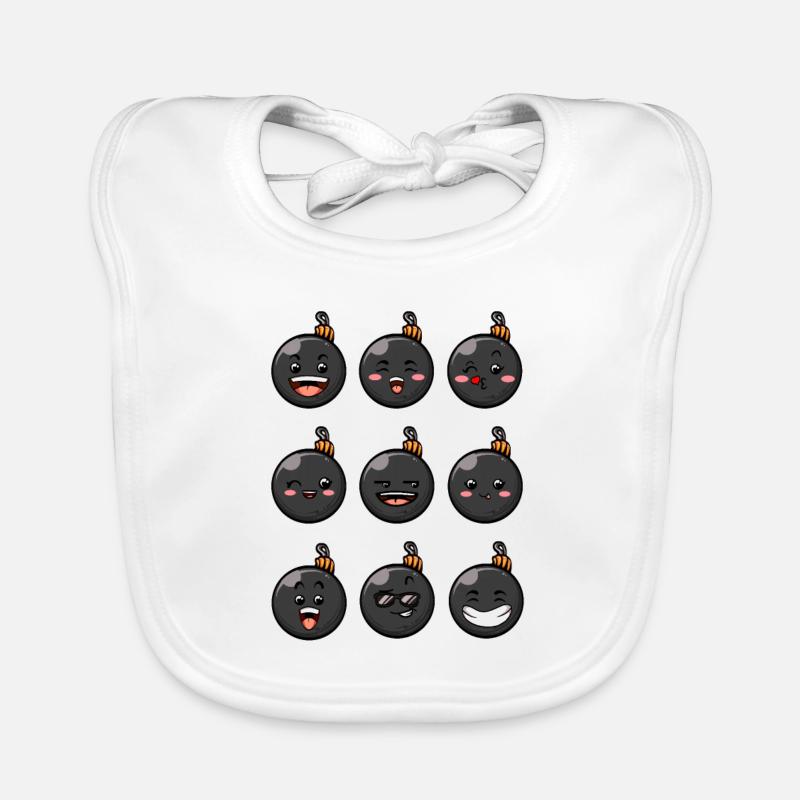 9 Weihnachtskugeln #9/10 Schwarz Baby Bio-Lätzchen