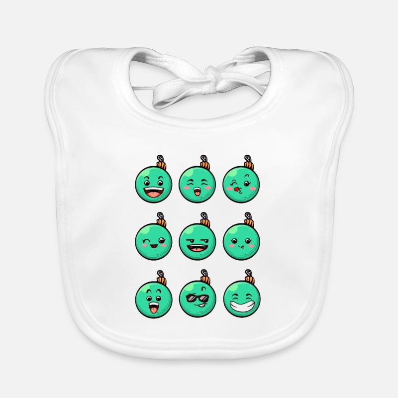 9 Weihnachtskugeln #5/10Türkis Baby Bio-Lätzchen