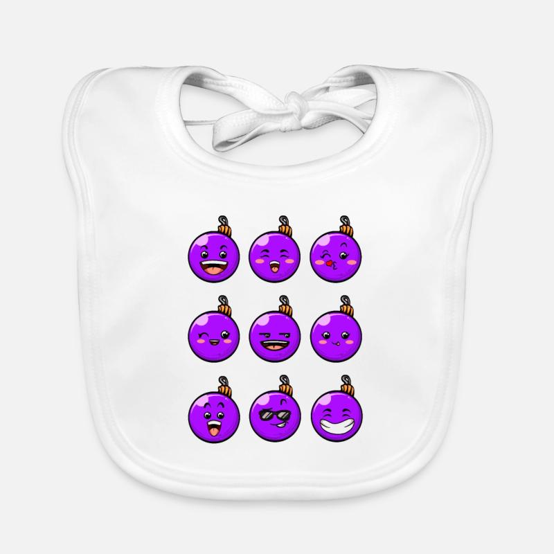 9 boules de Noël #8/10 violet Bavoir bio Bébé
