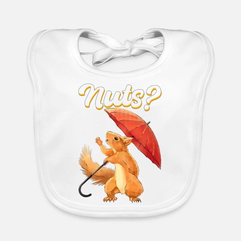 Eichhörnchen Nagetier Spruch Geschenk - Baby Bio-Lätzchen - Weiß
