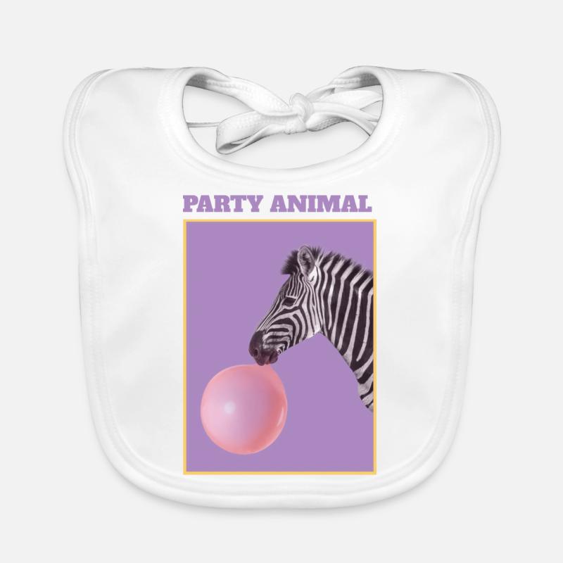 Zebra with Balloon Organic Baby Bibs