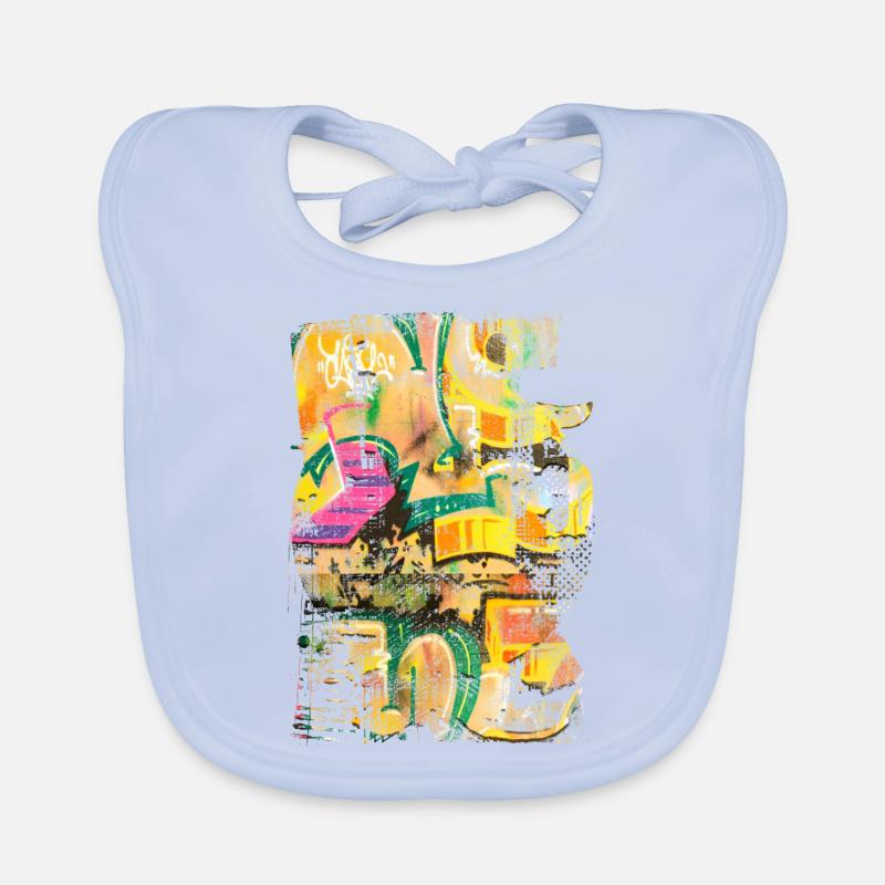 Graffiti style Splash hip hop colors painter color Organic Baby Bibs