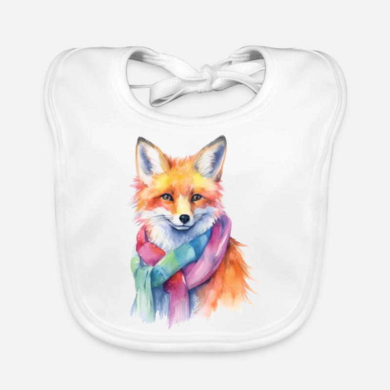 Fuchs mit Schal Baby Bio-Lätzchen