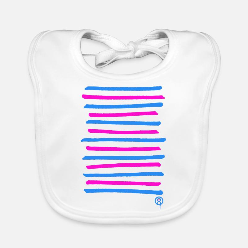 Lignes de graffiti pulvérisées, couleur d’impression librement sélectionnable - Bavoir bio Bébé - blanc