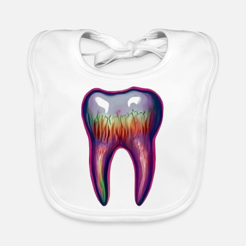 Dent Flashy - Bavoir bio Bébé - blanc
