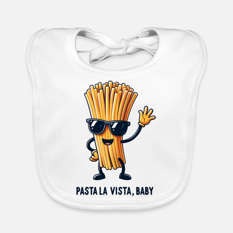 Pâtes La Vista, bébé ! - Bavoir bio Bébé - blanc
