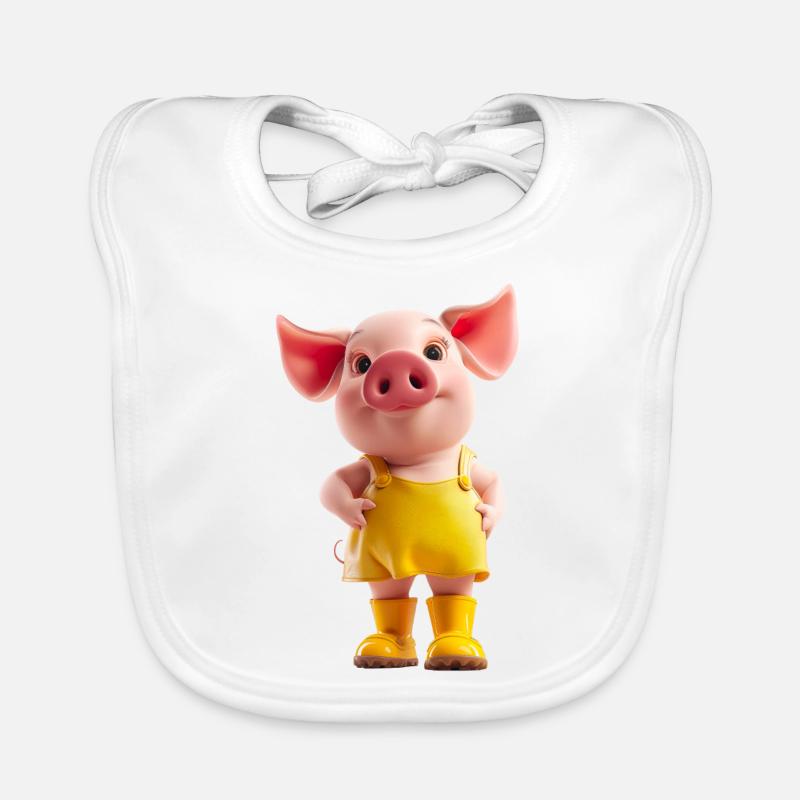 Little naughty piglet Organic Baby Bibs