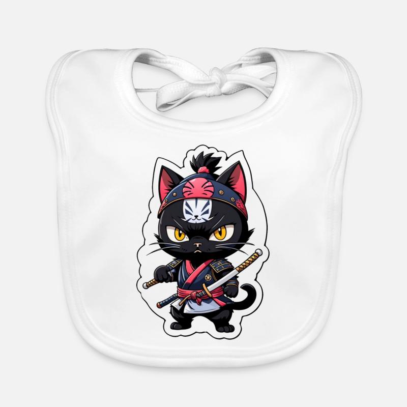 Ninja Katze - Samurai Kätzchen Baby Bio-Lätzchen