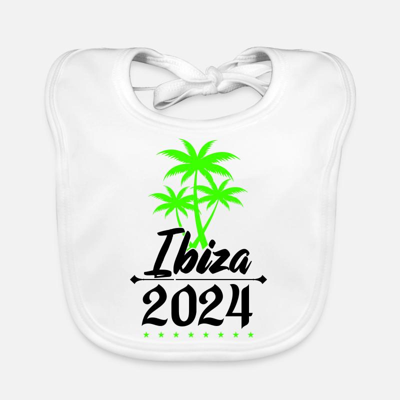 Ibiza 2024 Palm Trees Organic Baby Bibs