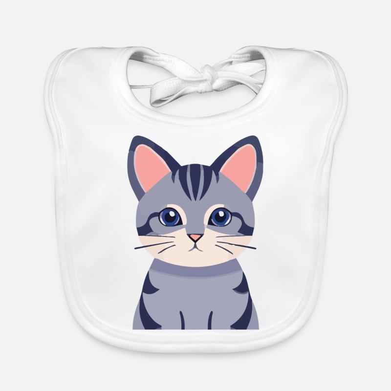 graue Katze süß Baby Bio-Lätzchen