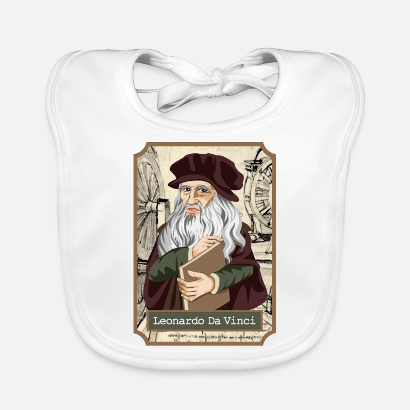 Leonardo Da Vinci - Baby Bio-Lätzchen - Weiß
