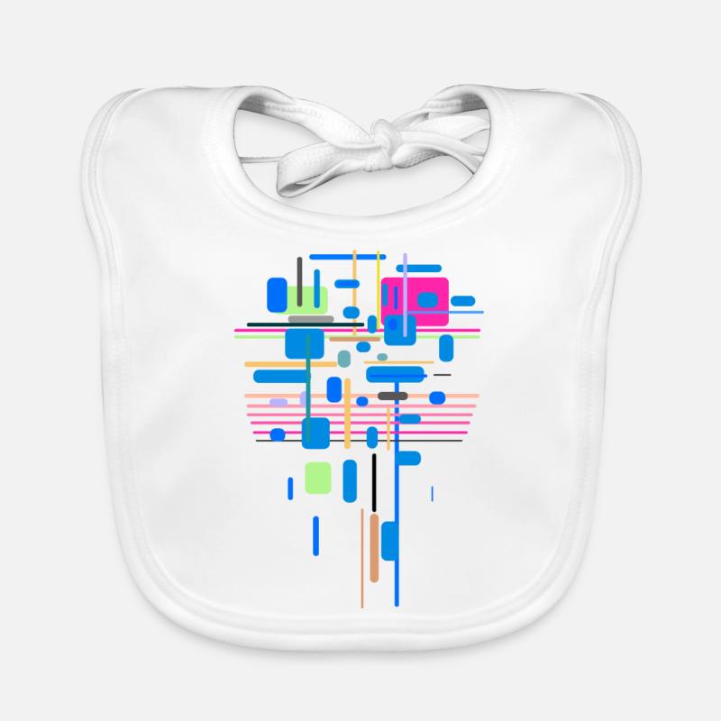 Abstract Colors Pattern Organic Baby Bibs