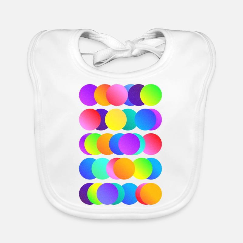 Cercles aux couleurs vives - Bavoir bio Bébé - blanc