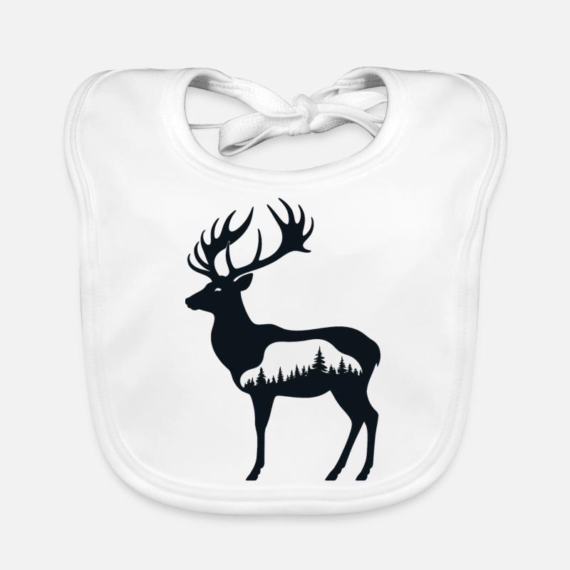 Deer Silhouette Organic Baby Bibs