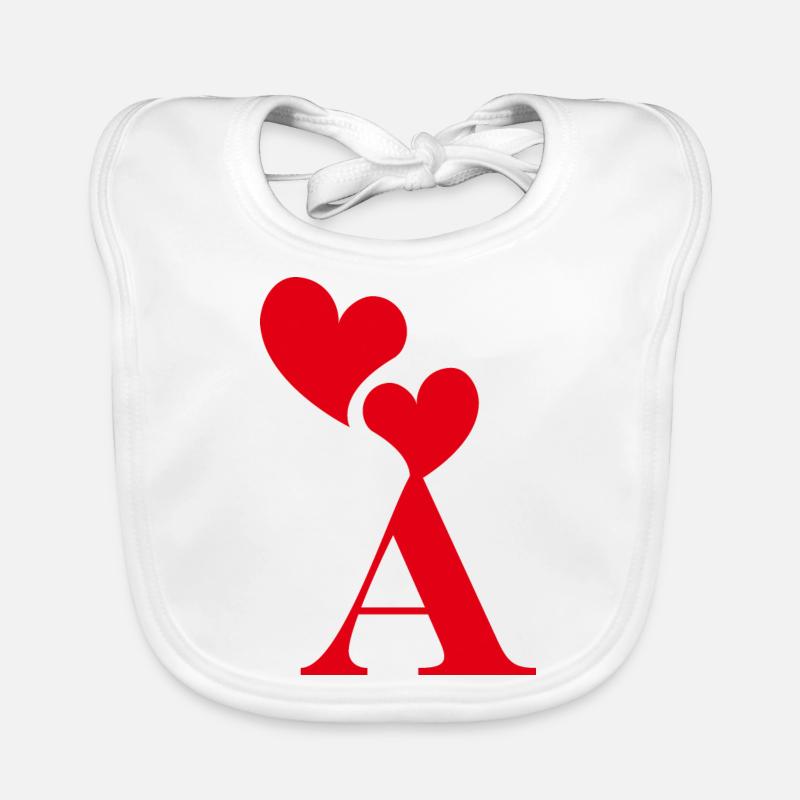 Red Heart Letter Organic Baby Bibs