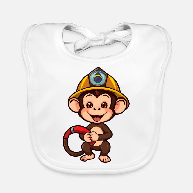 Singe joueur dans un casque vibrant Bavoir bio Bébé