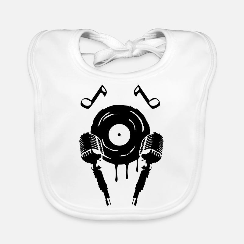 Symbole de musique de micro Bavoir bio Bébé