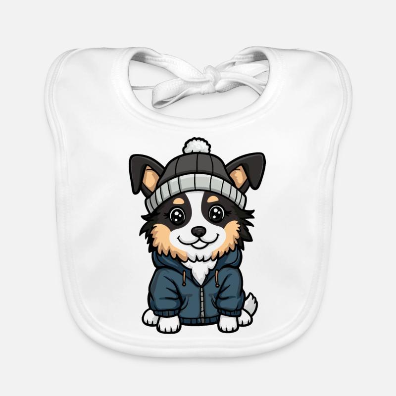 Australischer Schäferhund Cartoon Baby Bio-Lätzchen