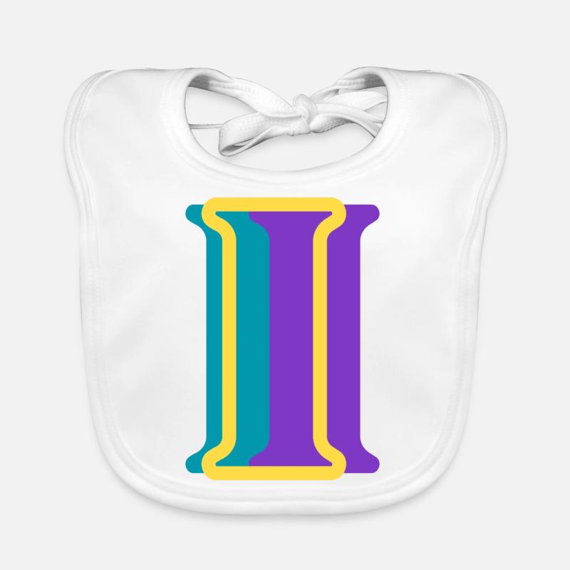 Lettre i multicolore Bavoir bio Bébé