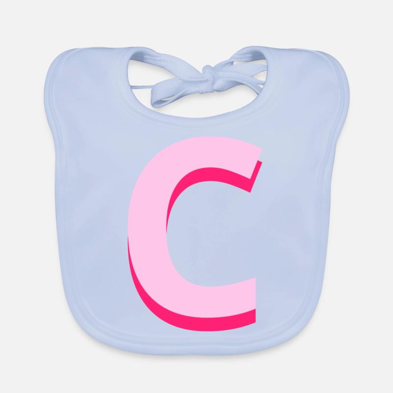 Lettre c rose pop et moderne Bavoir bio Bébé