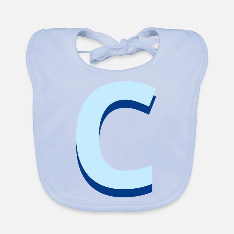 Lettre c bleu pop et moderne Bavoir bio Bébé
