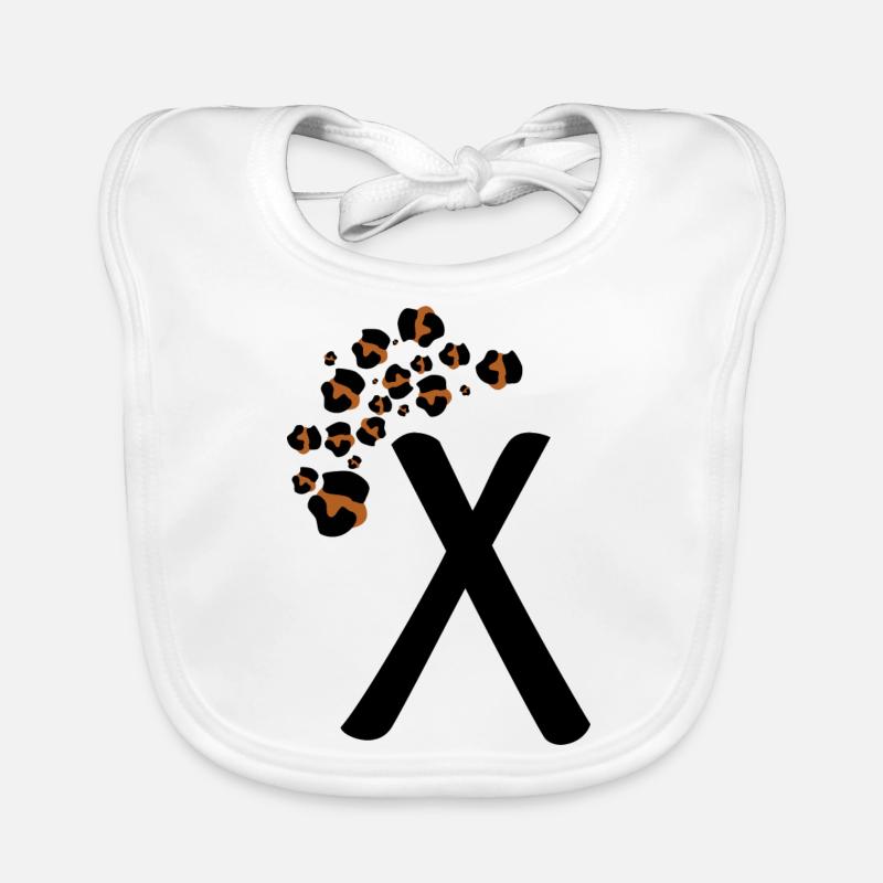 Letter x leopard print Organic Baby Bibs