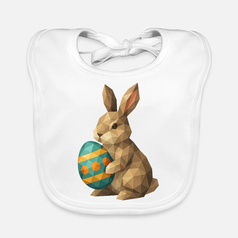 Geometric Easter Bunny Organic Baby Bibs