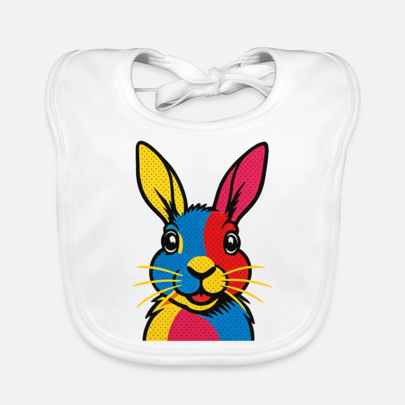 Lapin Pop Art Bavoir bio Bébé