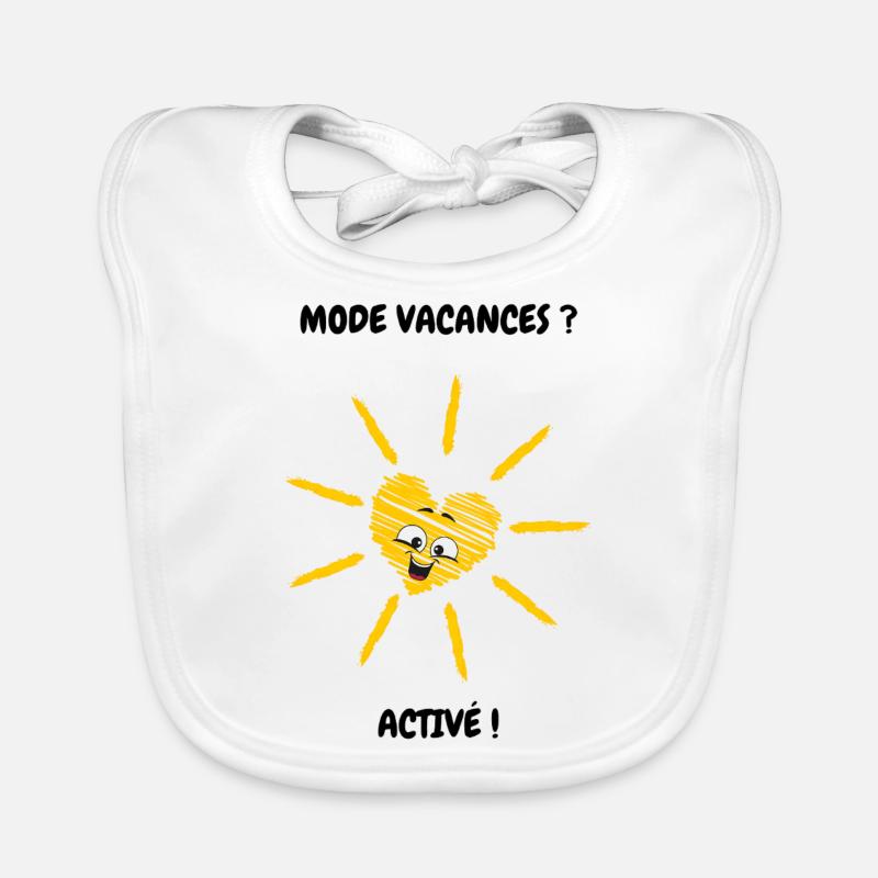 Active vacation mode - Organic Baby Bibs - white