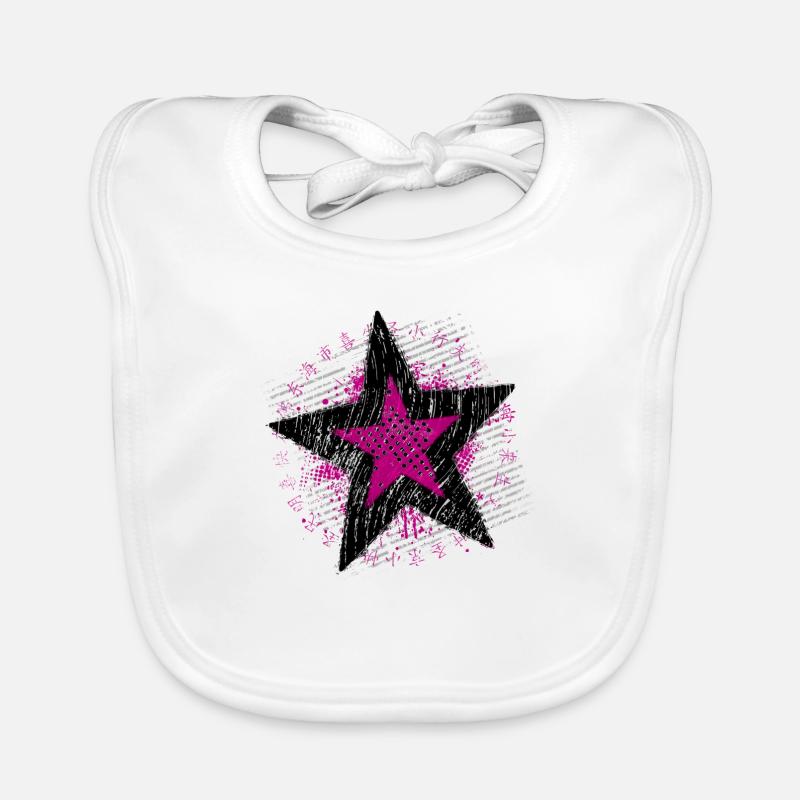 Big Star (noir / violet) Bavoir bio Bébé