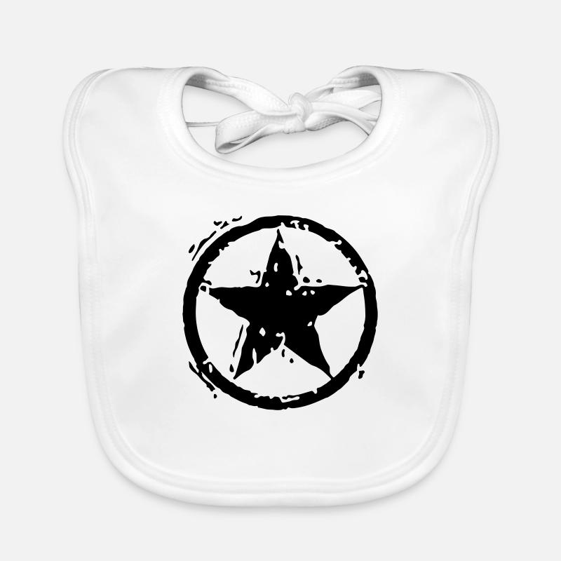 Star With Circle - Stencil Baby Bio-Lätzchen