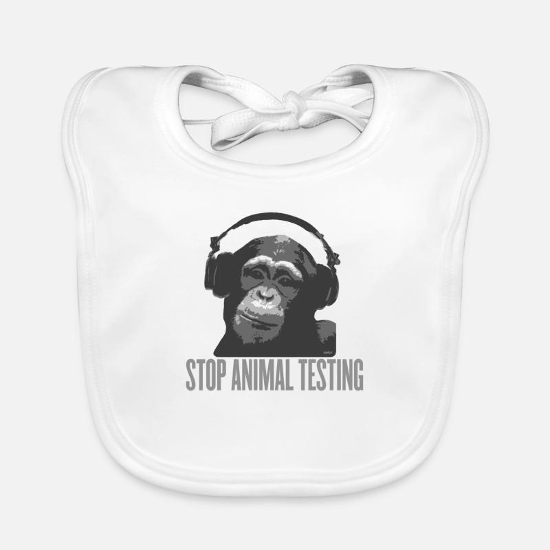 DJ MONKEY arrêt expérimentation animale par wam Bavoir bio Bébé