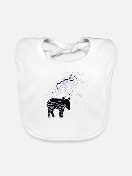 PLUX Tapir - Baby Bio-Lätzchen - Weiß - Vorne