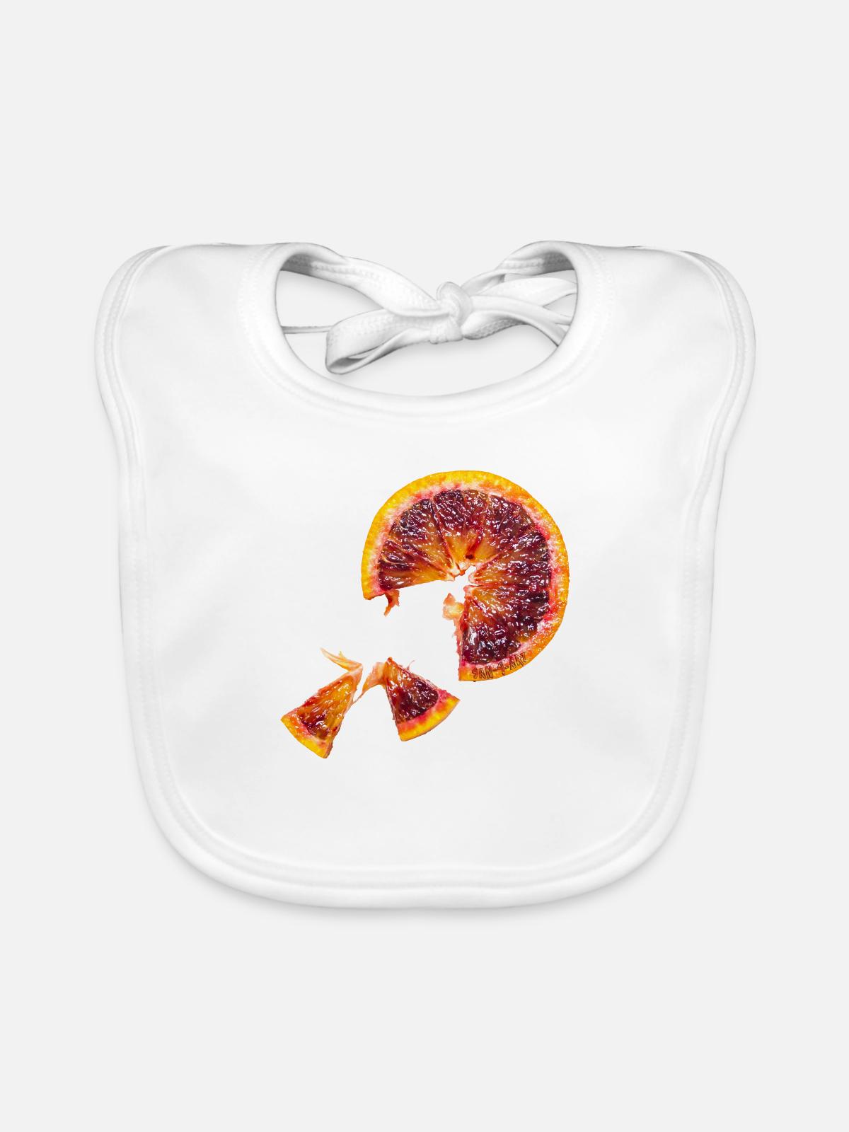 Blutorange - Baby Bio-Lätzchen - Weiß - Vorne