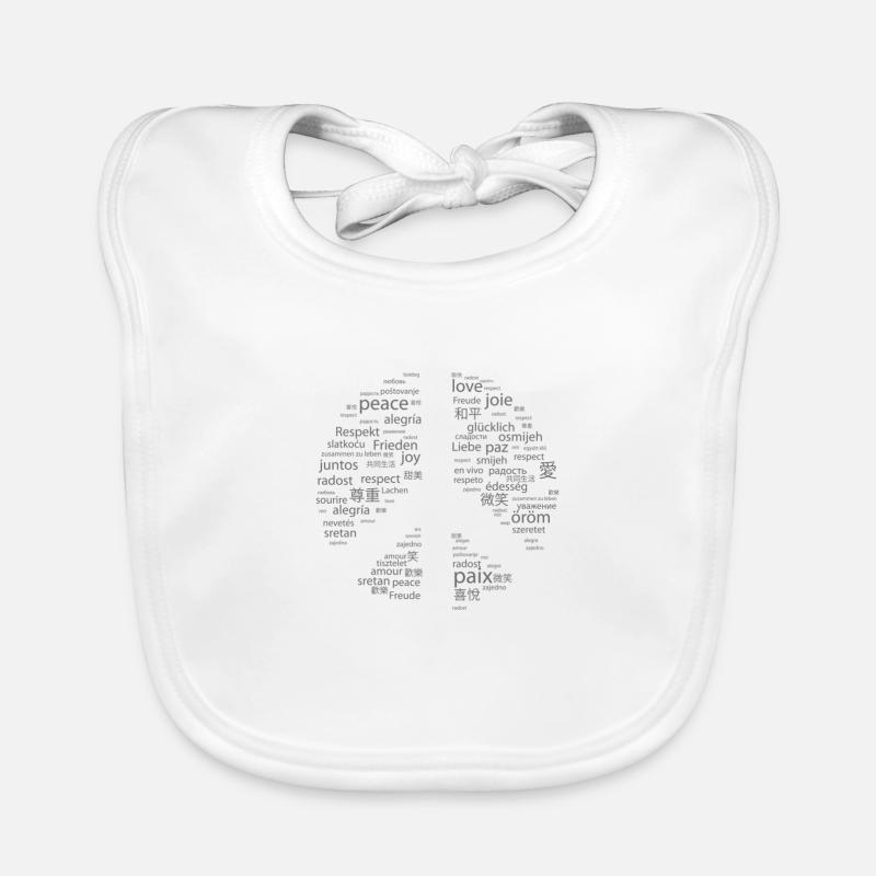 peacefont - Bavoir bio Bébé - blanc
