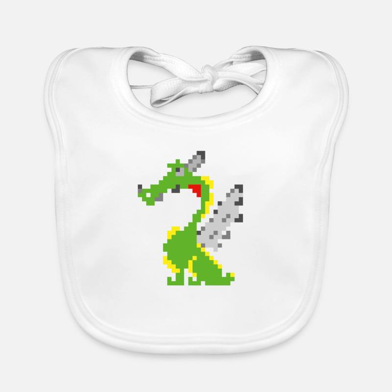 Pixel Drache, Game Design Baby Bio-Lätzchen