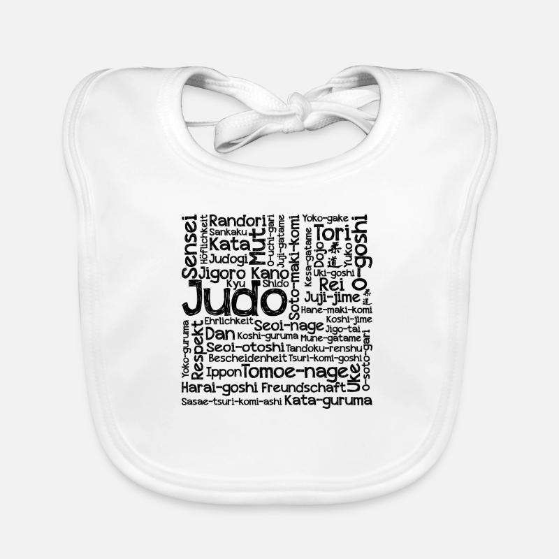 Judo Techniken - Baby Bio-Lätzchen - Weiß